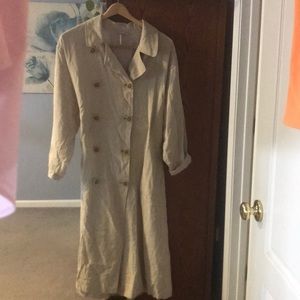 Long Linen Free People trench